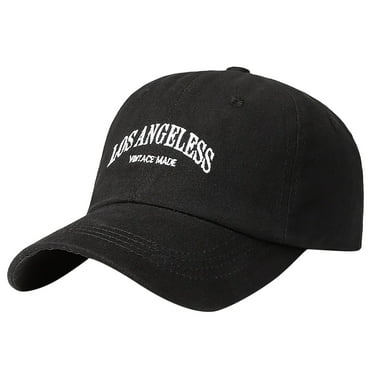 BKQCNKM Hats for Men, Mens Hats, Baseball Cap, Unisex Classic Low Profile Cotton Baseball Cap Embroidery Labeling Letter Soft Unconstructed Adjustable Size Dad Hat, Black One Size