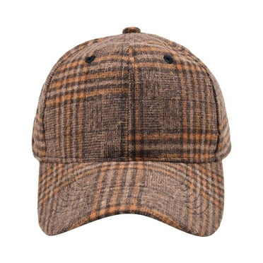 BKQCNKM Hats for Men, Mens Hats, Baseball Cap, Unisex Classic Low Profile Cotton Baseball Cap Plaid Soft Unconstructed Adjustable Size Dad Hat, A One Size