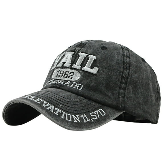 BKQCNKM Hats for Men, Mens Hats, Baseball Cap, Unisex Topee Baseball Denim Embroidered Fashion Hat Casual Letter Cotton Cap Baseball Caps, Black One Size