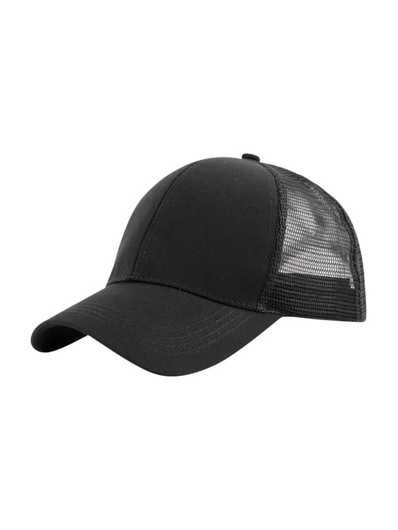 Hats for Men, Mens Hats, Baseball Cap, Cap Mesh Sun Open Baseball Cap Solid Unisex Outdoor Back Hat Color Baseball Caps, Black One Size
