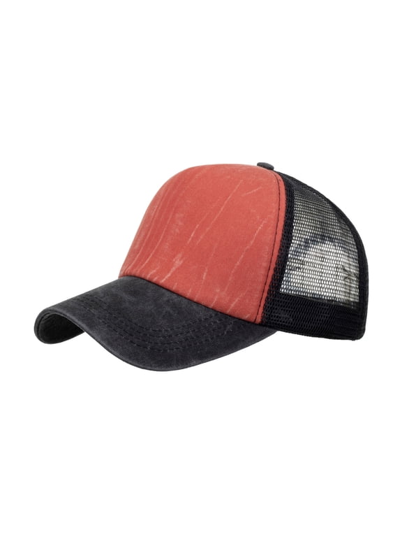 Hats for Men, Mens Hats, Baseball Cap, Fashion Women Men Sport Hit Color Breathable Beach Baseball Cap Hip Hop Hat Sun Hat, Orange One Size