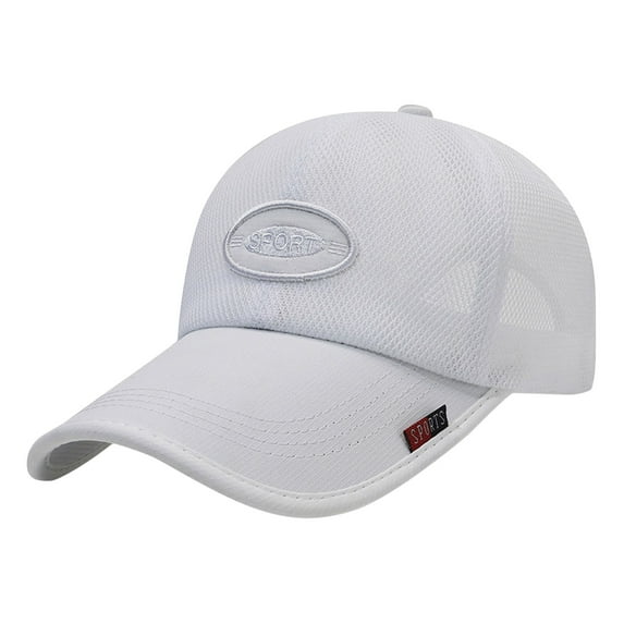 BKQCNKM Hats for Men, Mens Hats, Baseball Cap, Men Ladies Embroidered Letters Baseball Cap Mesh Breathable Cap Sunshade Mesh Hat, White One Size