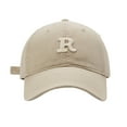 thumbnail image 1 of BKQCNKM Hats for Men, Mens Hats, Baseball Cap, Spring/summer Big Headed Soft Top R Letter Solid Duck Tongue Hat Baseball Hat, Beige One Size, 1 of 3