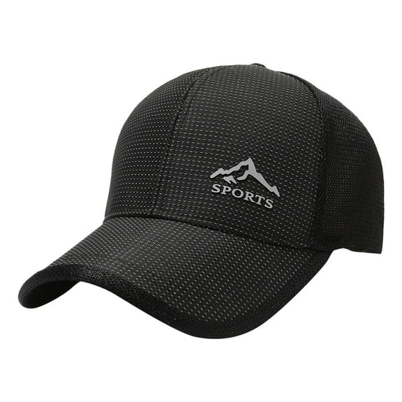 BKQCNKM Hats for Men, Mens Hats, Baseball Cap, Unisex Mesh Brim Tennis Cap Outside Adjustable Baseball Hat, Black 1 One Size
