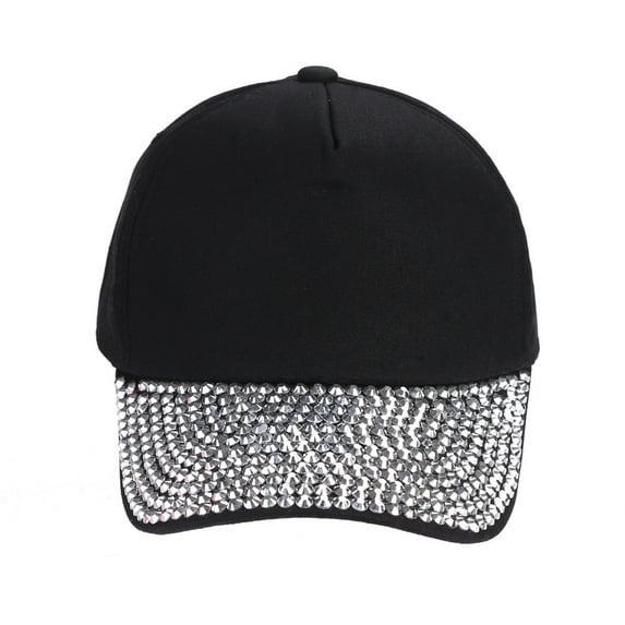 BKQCNKM Hats for Men, Mens Hats, Baseball Cap, Womens Hat Rhinestone Shaped Snapback Cap Baseball Caps, Black One Size