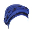thumbnail image 1 of BKQCNKM Headbands for Women Headband for Washing Face Women Braid Hat Muslim Ruffle Cancer Turban Wrap Cap Headbands, Blue One Size, 1 of 4