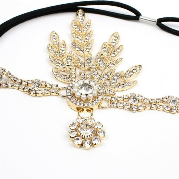 BKQCNKM Headbands for Women Headband for Washing Face Women Headband Pendant Party Bridal Headpiece Lady Headbands, Gold One Size