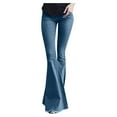 thumbnail image 1 of BKQCNKM Jeans For Women Women'S Pants Women Flare Mid Waisted Denim Jeans Pocket Stretch Slim Tassel Pants Jeans Sweatpants Women Dark blue XL, 1 of 8