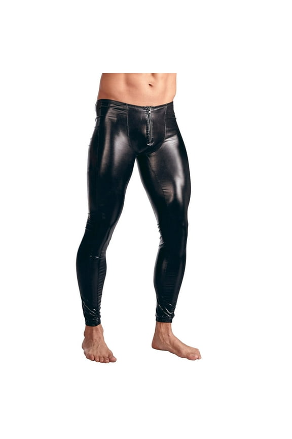 Leather Pants Men, Mens Leather Pants Black, Mens Faux Leather Pants, PU Faux Leather Pants Leather Pants Performance Pants, Mens Leggings,Black M