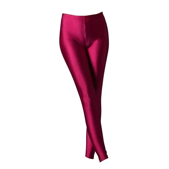 BKQCNKM Leggings For Women Yoga Pants Women Glossy Casual High Waisted Elastic Yoga Pants For Women Wearing Slim Fitting 9 Point Candy Colored Leggings Sweatpants Women Wine One Size