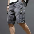 thumbnail image 1 of BKQCNKM Men'S Pants Mens Pants Solid Color Denim Shorts Men'S Medium Pants Five Point Pants Suit Shorts Cargo Pants Long Johns For Men Gray L, 1 of 10