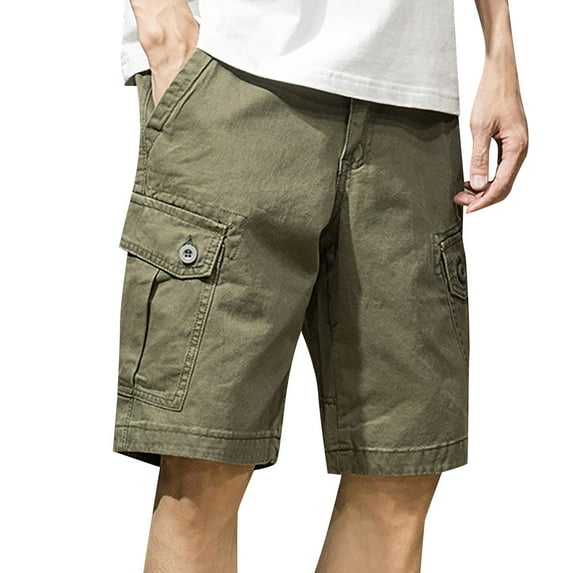 BKQCNKM Men'S Pants Mens Pants Solid Color Denim Shorts Men'S Medium Pants Five Point Pants Suit Shorts Cargo Pants Long Johns For Men Green 4XL