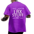 thumbnail image 1 of BKQCNKM Men's T-Shirts Male Oversize Spring And Summer Trend Young Back Pattern Printing Short Sleeve T Shirt Top Mens Sweatshirt Summer Tops Z-Purple 3XL, 1 of 5