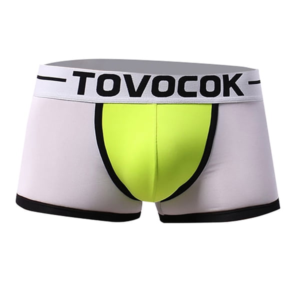 BKQCNKM Mens Boxer Briefs Mens Underwear Boxer Briefs Boxers For Men Solid Underpants Pouch Underwear Shorts Panties Men Briefs Soft Cotton Mens Boxers Boxer Briefs Yellow L
