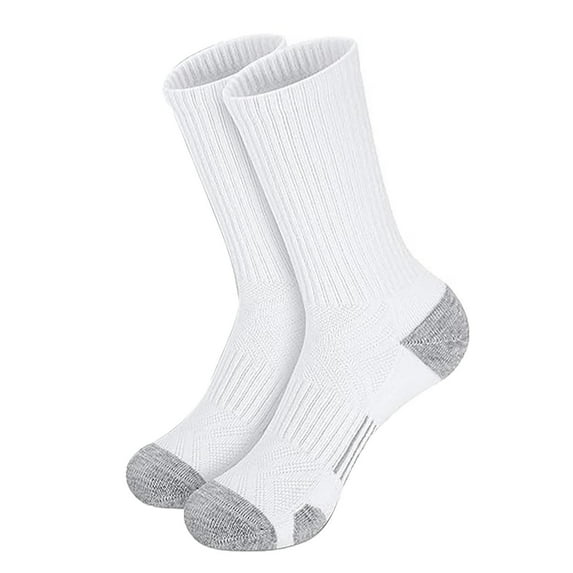 BKQCNKM Mens Socks for Men's Medium Tube Socks Solid Color Socks Basketball Sport Medium Tube Socks Autumn and Winter Men's Long Tube Socks Wool Socks Mens, White One Size