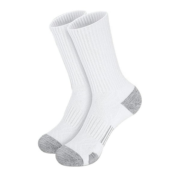 BKQCNKM Mens Socks for Men's Medium Tube Socks Solid Color Socks Basketball Sport Medium Tube Socks Autumn and Winter Men's Long Tube Socks Wool Socks Mens, White One Size