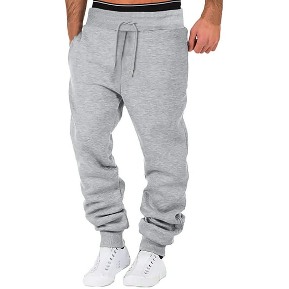 BKQCNKM Pantalones De Hombre Men's Pants High Street Leisure Loose Sports Running Solid Color Lace Up Pants Sweater Pants Trousers Sweatpants Sweatpants 1Pc Pant Gray XL
