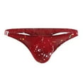 thumbnail image 1 of BKQCNKM Panties Thongs Mens Underwear Gay Underwear Men's Ultr-thin Ice Silk Man Low Waist U Underpants Men'S Underwear Underwear For Men Pack (Men) Red XXL, 1 of 3