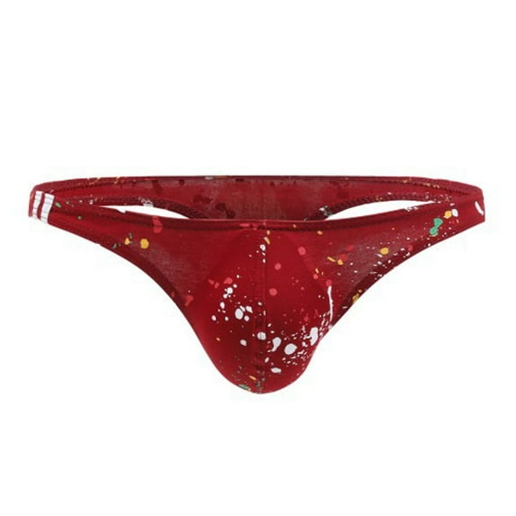 BKQCNKM Panties Thongs Mens Underwear Gay Underwear Men's Ultr-thin Ice Silk Man Low Waist U Underpants Men'S Underwear Underwear For Men Pack (Men) Red XXL