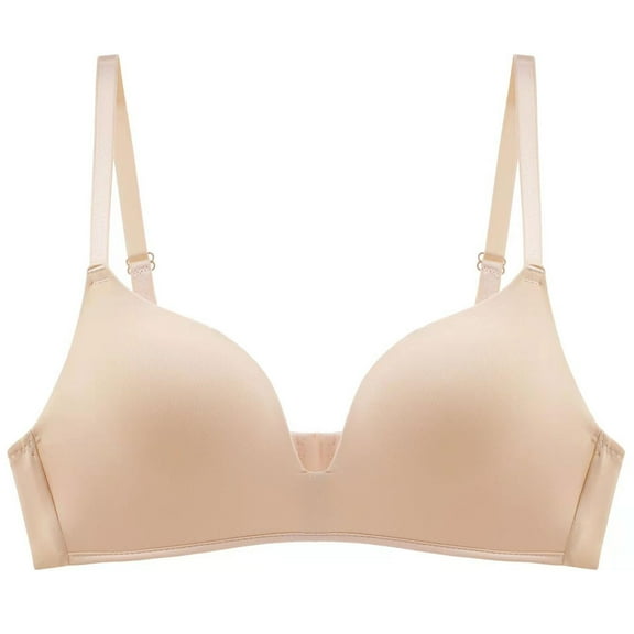 BKQCNKM Push Up Bra, Bras for Women No Underwire, Wireless Bras for Women, Lightly Lined Bra Up Black Wire T Shirt Bra Small Cup Bra, Plus Size Bras for Women,Beige 32