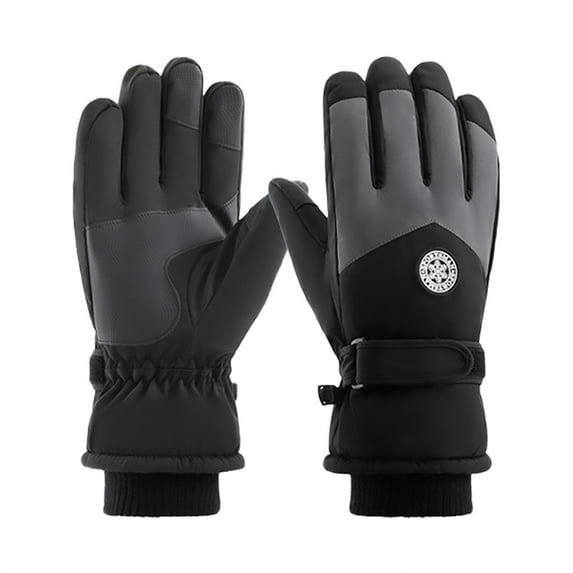 BKQCNKM Ski Gloves for Cold Weather Warm Windproof Rainproof Cold Proof Ski Riding Warm Gloves for Cycling Running Hiking Activities Winter Gloves Dark Gray One Size