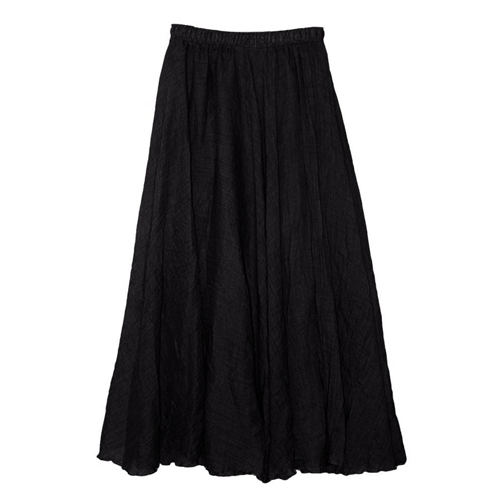 BKQCNKM Linen Dress Black Dresses for Women Maxi Skirt Elastic Waist Band Skirt Cotton Maxi Dress Summer Skirts for Women 2024 Midi Skirts for Women