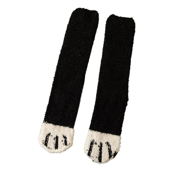 BKQCNKM Socks for Women Womens Socks Wool Socks for Women Fuzzy Socks Cozy Soft Fluffy Cute Animal Slipper Socks Sleeping Warm Socks for Girls Fuzzy Socks for Women, Black One Size