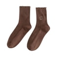 thumbnail image 1 of BKQCNKM Socks for Women Womens Socks Wool Socks for Women Fuzzy Socks for Women Pile Embroidery Cute Socks Women's Socks Soft Breathable Socks Pilates Socks, Coffee One Size, 1 of 3