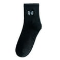 thumbnail image 1 of BKQCNKM Socks for Women Womens Socks Wool Socks for Women Ladies Socks Pure Cotton Socks Fashion Butterfly Embroidered Stockings Sports Socks Fuzzy Socks for Women, Black One Size, 1 of 3