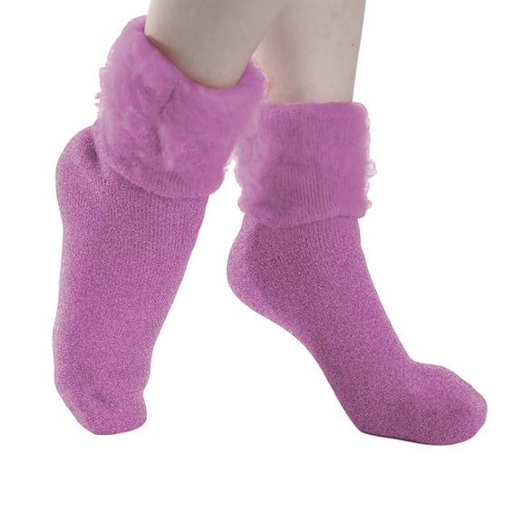 BKQCNKM Socks for Women Womens Socks Wool Socks for Women's Fashionable Multi Color Solid Color Comfortable Socks Winter Fleece Warm Socks Fuzzy Socks for Women, Pink One Size