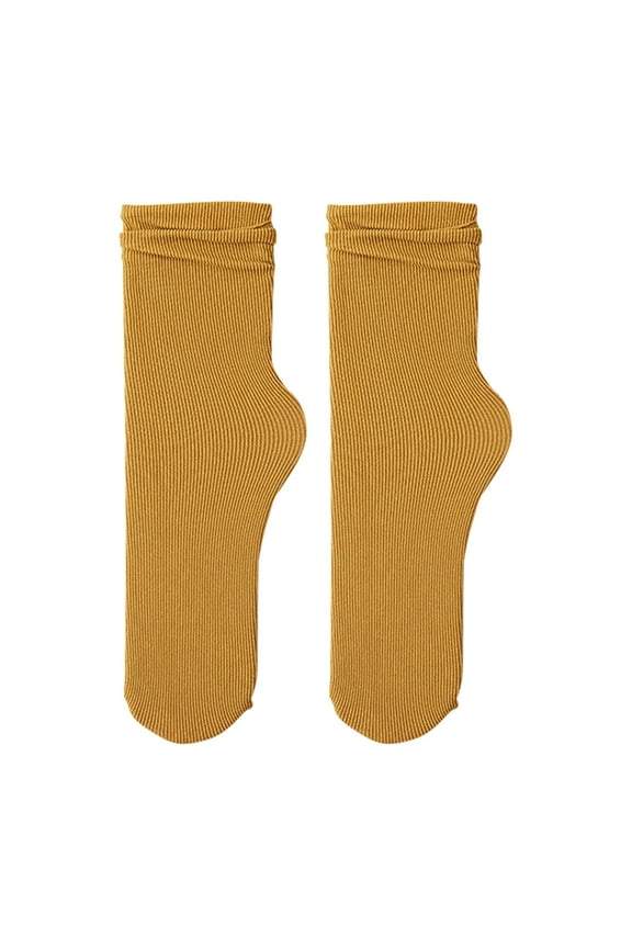 Socks for Women Womens Socks Wool Socks for Women's Summer and Autumn Thin Ice Socks Solid Simple Ice Silk Socks Mid Tube Socks Fuzzy Socks for Women, Gold A