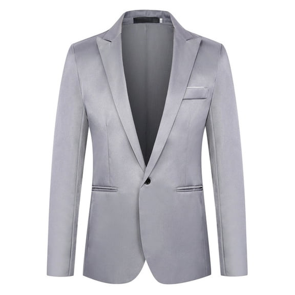 BKQCNKM Suits for Men Jackets for Men Mens Suit Slim Fit One Button Solid Tuxedo Blazers Jacket Business Suits Wedding Party Homecoming Suits for Men Winter Coats for Men, Gray XXL