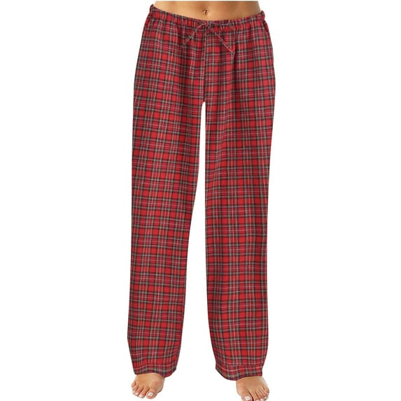 BKQCNKM Sweat Pants For Womens Sweatpants Women Women Autumn Winter Plaid Printed Pants Full Length Long Trousers Sports Pants Womens Sweatpants D L