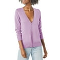 thumbnail image 1 of BKQCNKM Sweaters For Women Ladies' Solid Tone Buttoned Mercerized Cotton Loose Sweater With Cardigan Jacket Womens Sweaters Fall Sweaters For Women Purple L, 1 of 6