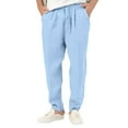 thumbnail image 1 of BKQCNKM Sweatpants for Men Mens Sweatpants Male All Matching Breathable Solid Color Drawstring Multi Pocket Trousers Sweatpants, Blue XXL, 1 of 7