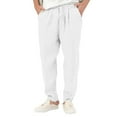 thumbnail image 1 of BKQCNKM Sweatpants for Men Mens Sweatpants Male All Matching Breathable Solid Color Drawstring Multi Pocket Trousers Sweatpants, White L, 1 of 7