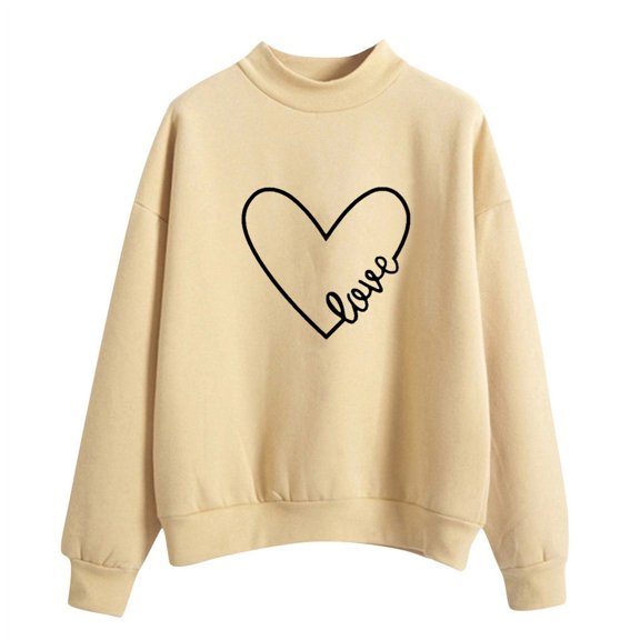 BKQCNKM Sweatshirt for Women Oversized Sweatshirt for Women Autumn Winter O Neck Solid Color Prints Long Sleeve Pullover Sweatshirt Crewneck Sweatshirts Women, Yellow L