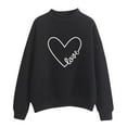 thumbnail image 1 of BKQCNKM Sweatshirt for Women Oversized Sweatshirt for Women Autumn Winter O Neck Solid Color Prints Long Sleeve Pullover Sweatshirt Crewneck Sweatshirts Women, Black L, 1 of 4