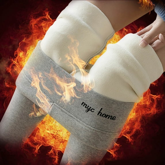 BKQCNKM Thermal Leggings for Women Ski Pants Women Warm Trousers Thickened Leggings Cold Women's Lamb High Winter Pants and Waist in Wear and Pants Fleece Lined Leggings Women Gray L