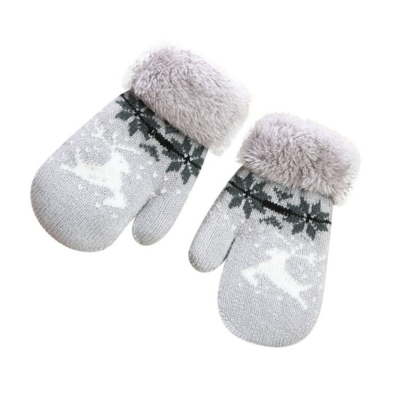 BKQCNKM Toddler Snow Gloves Kids Snow Gloves Kids Gloves Toddler Gloves Snow Gloves for Kids Winter Gloves Fleece Cute Mittens Thickened Kids Gloves Winter, Gray One Size