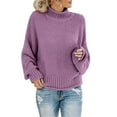 thumbnail image 1 of BKQCNKM Turtleneck Sweater Women Black Sweaters for Women Tunic Sweaters for Women Sweaters for Women Long Sleeve Crewneck Solid Color Womens Sweaters, G XL, 1 of 3