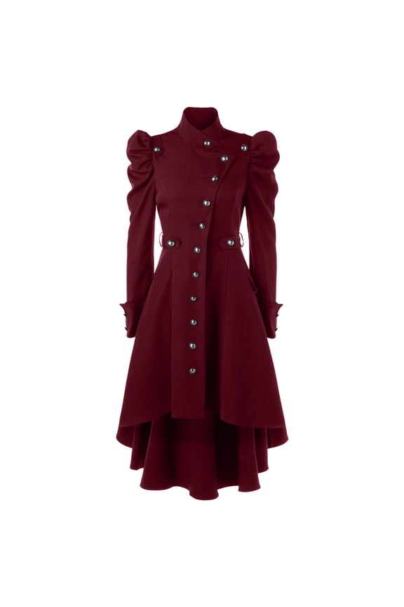 Winter Jackets for Women Ski Jacket Women Womens Vintage Long Coat Gothic Overcoat Ladies Retro Jacket Winter Coats for Women, Red 3XL