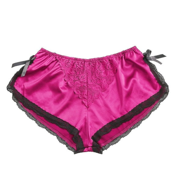 BKQCNKM Womens Underwear Underwear Women Pack Panties For Women Silk Satin Flowers Floral Lace Pajamas Underwear Women Shorts S-XXXL Thongs For Women Underwear For Women (Women) Hot Pink S