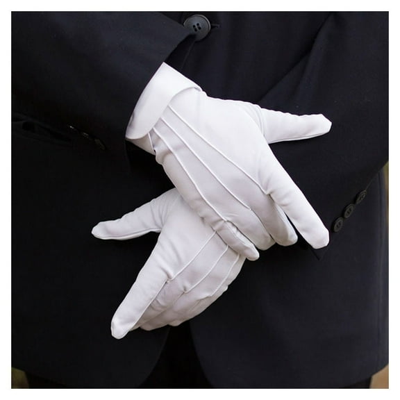 BKSDUEH 1 Pair Formal Gloves for Tuxedo Honor Guard Parade Inspection Collection Serve