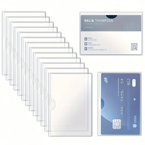 BKSDUEH 15 Pack Social Security Card Protector, Waterproof Soft Clear SSN/Medicare/Credit Card Holder for Wallet Storage