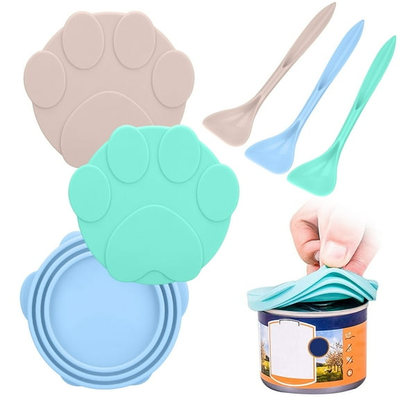BKSDUEH 3PCS Pet Food Can Covers, Universal Silicone Can Lids FDA Safe BPA Free for Standard Size Dog Cat Food Cans Tops