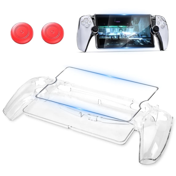 BKSDUEH Clear PC Case Cover, Fit for PlayStation Portal with Screen Protector, Ergonomic Grip