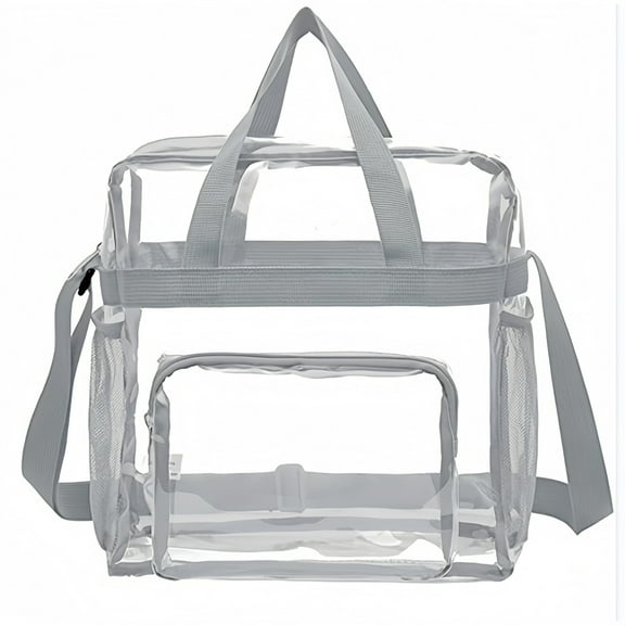 BKSDUEH Clear Tote Bags, Stadium Approved Heavy Duty Travel Bags, Large Sports Shoulder Pack for Work,Competition,School