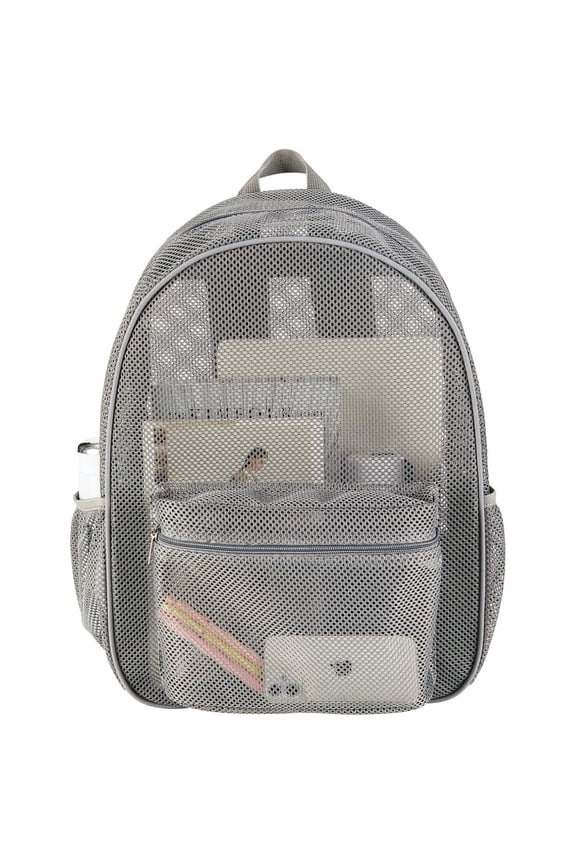 Heavy Duty Mesh Backpack, See Through College Backpack with Padded Shoulder Straps for Swimming, Outdoor Sports