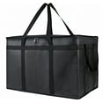 thumbnail image 1 of BKSDUEH Insulated Food Delivery Bag for Hot and Cold Meal, Grocery Tote Insulation Bag for Catering, Pizza Warme（Black）, 1 of 6
